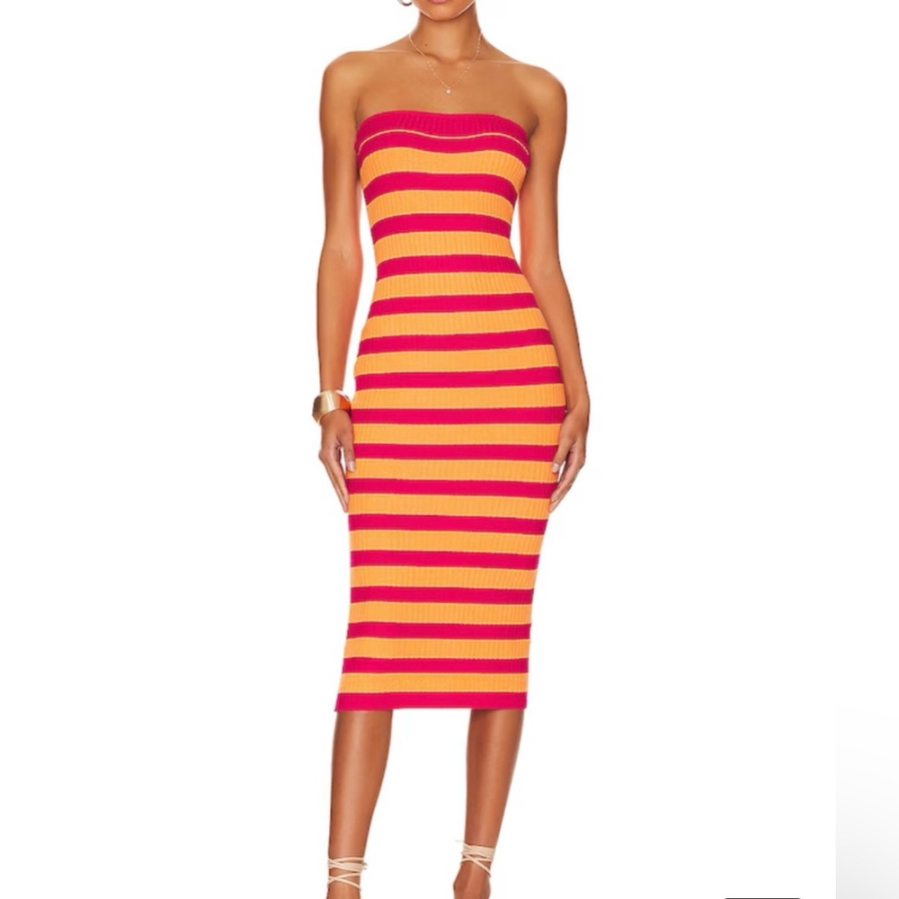 More To Come Lesley Ribbed Strapless Dress XS NWT